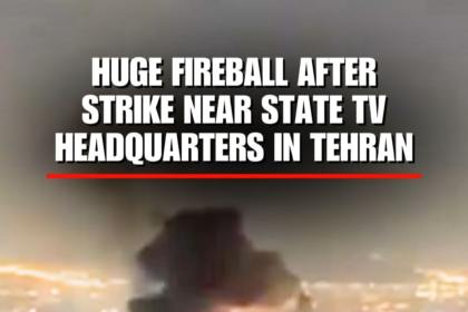 TEHRAN STRIKE: A massive fireball and explosions erupted near Iran’s state TV h